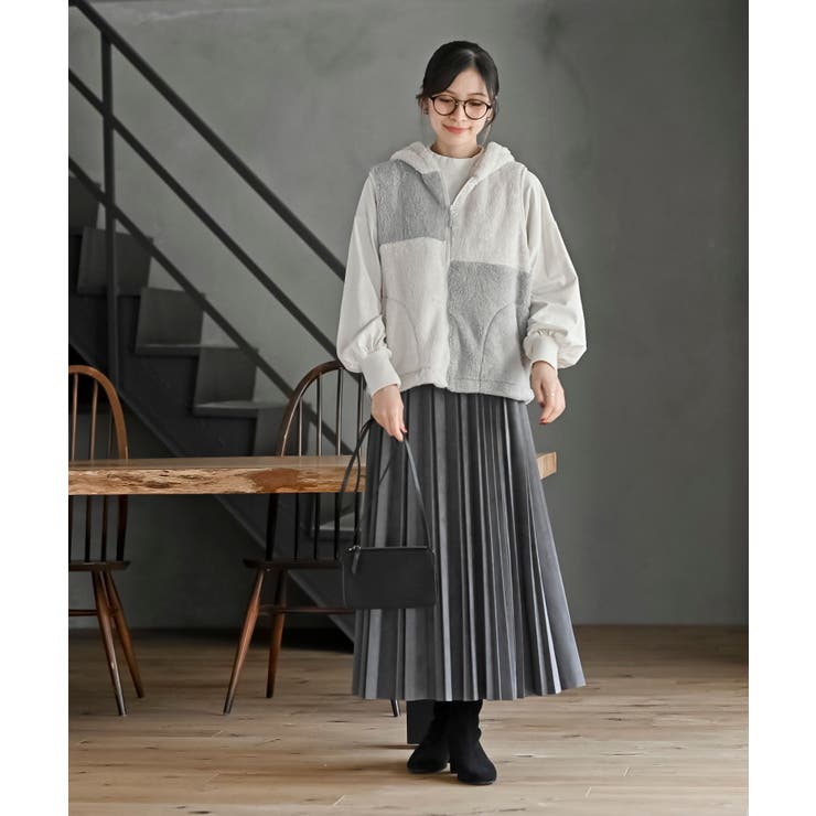 ボアフリース切替配色フードベスト | rps | 詳細画像2 