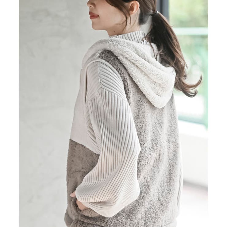 ボアフリース切替配色フードベスト | rps | 詳細画像23 