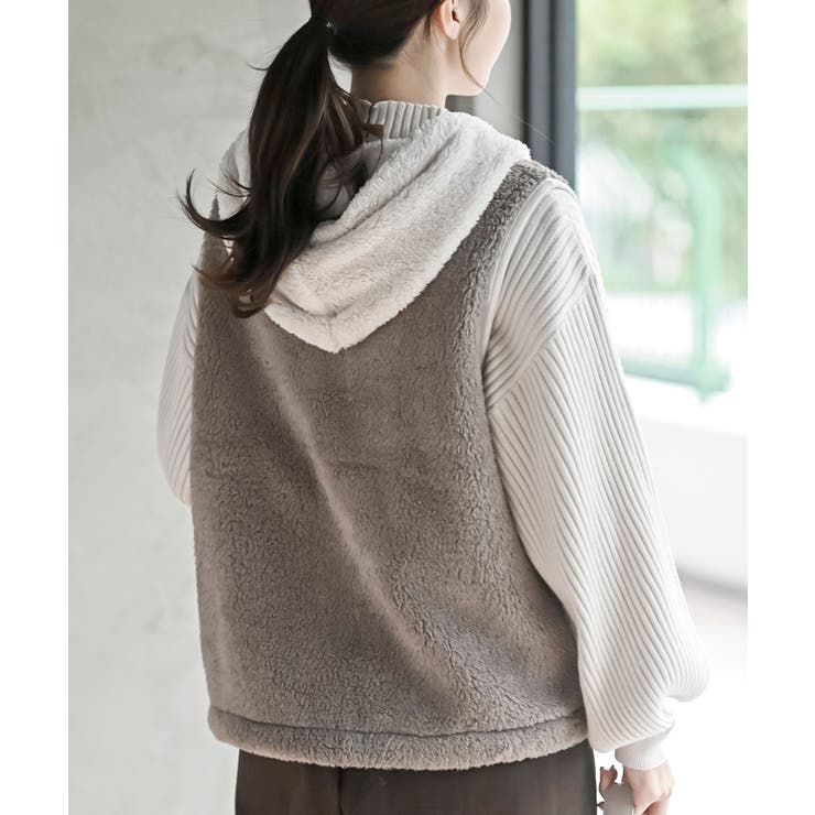 ボアフリース切替配色フードベスト | rps | 詳細画像24 