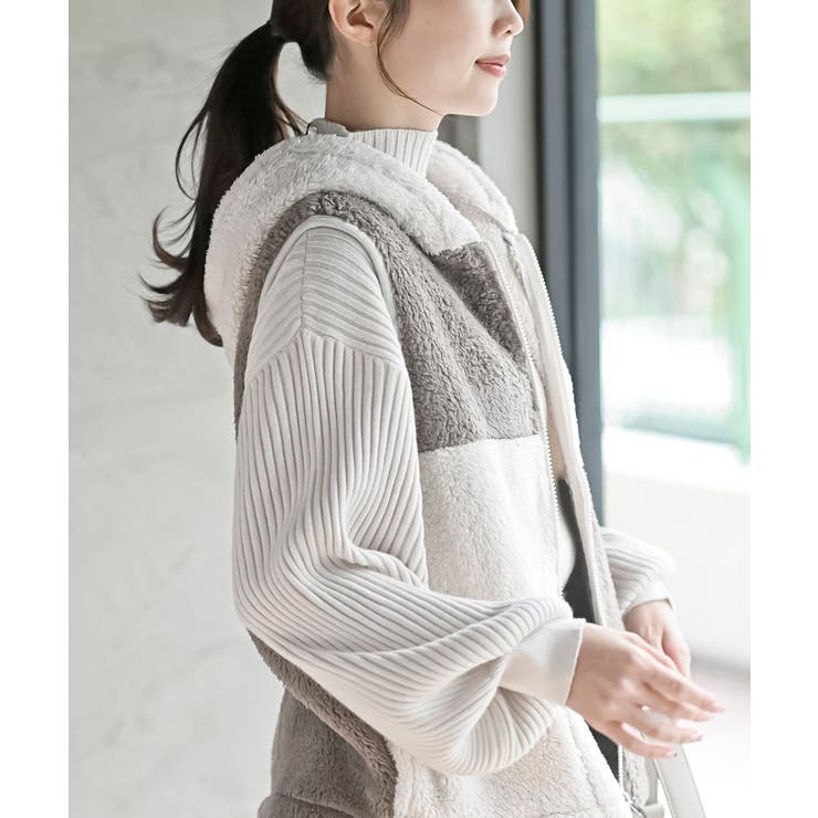 ボアフリース切替配色フードベスト | rps | 詳細画像25 