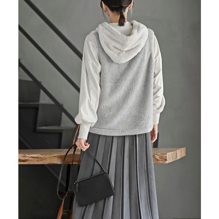 ボアフリース切替配色フードベスト | rps | 詳細画像4 