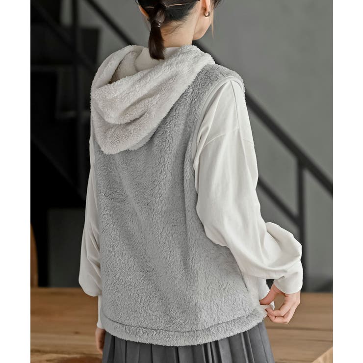 ボアフリース切替配色フードベスト | rps | 詳細画像8 