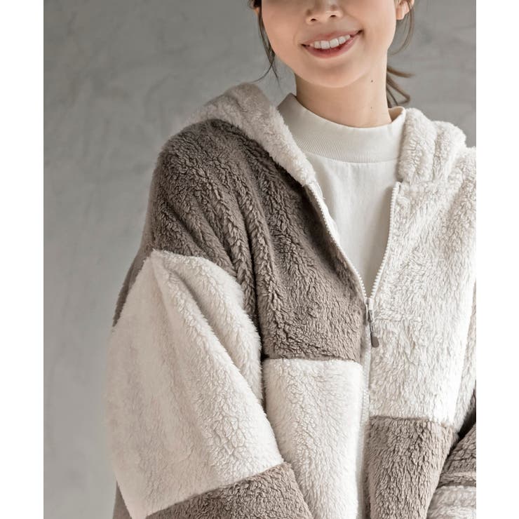 ボアフリース切替配色フードジャケット | rps | 詳細画像14 