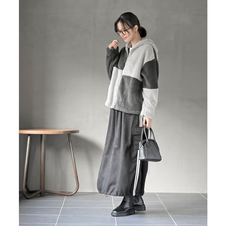 ボアフリース切替配色フードジャケット | rps | 詳細画像2 