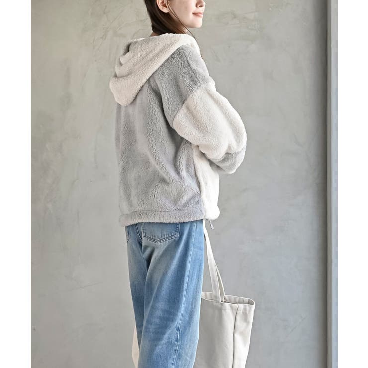 ボアフリース切替配色フードジャケット | rps | 詳細画像20 