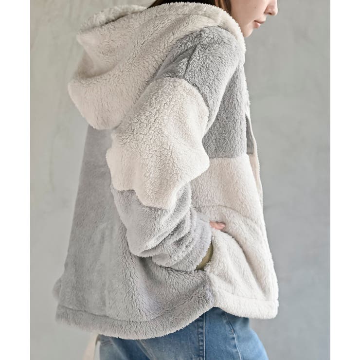 ボアフリース切替配色フードジャケット | rps | 詳細画像24 