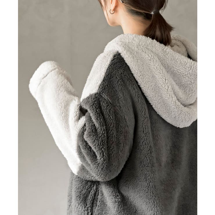 ボアフリース切替配色フードジャケット | rps | 詳細画像7 