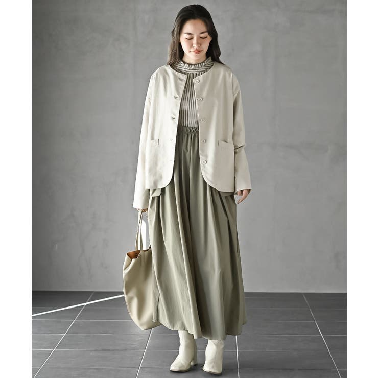 麻混ノーカラージャケット | rps | 詳細画像2 