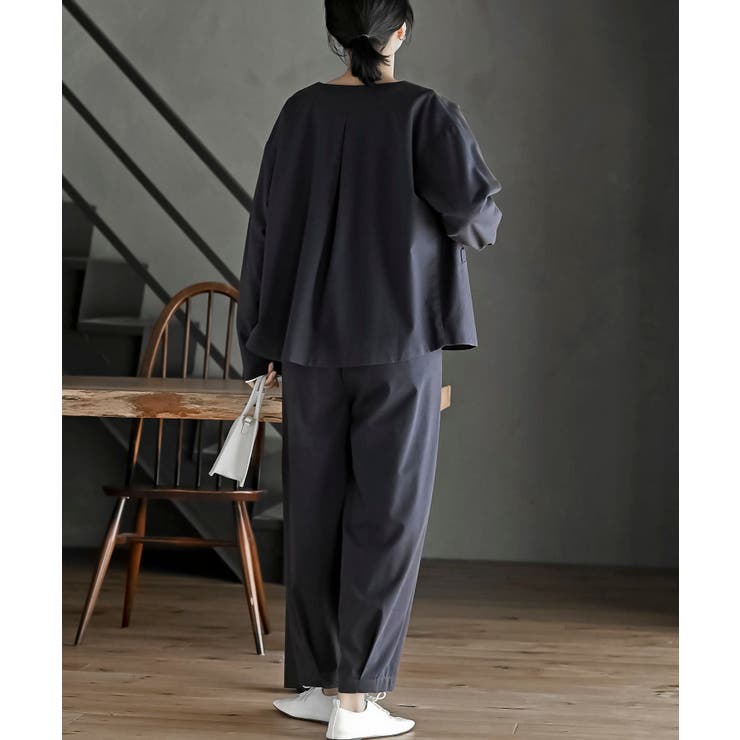 麻混ノーカラージャケット | rps | 詳細画像23 