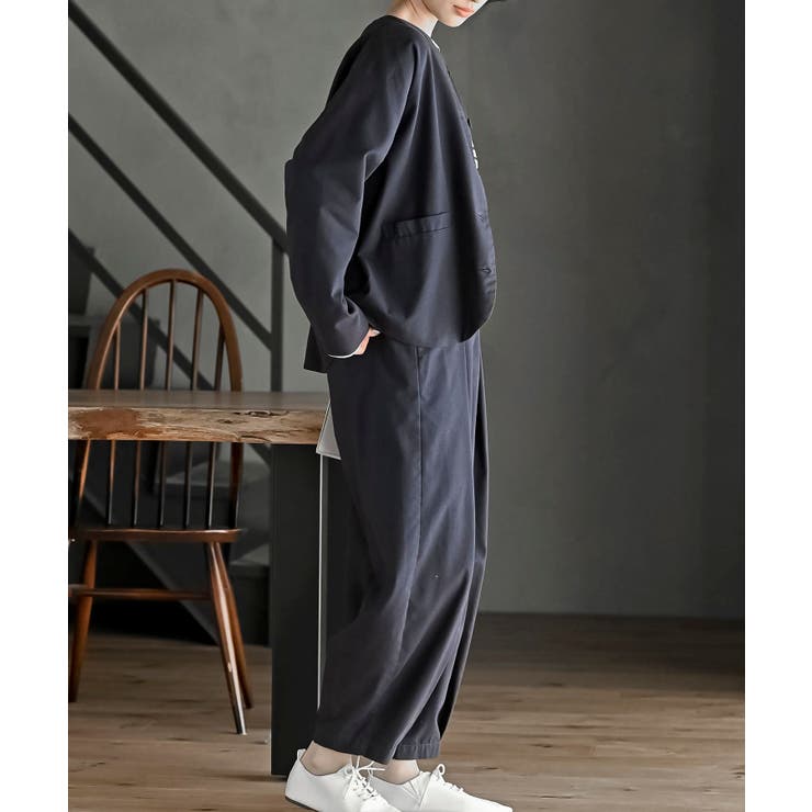 麻混ノーカラージャケット | rps | 詳細画像24 