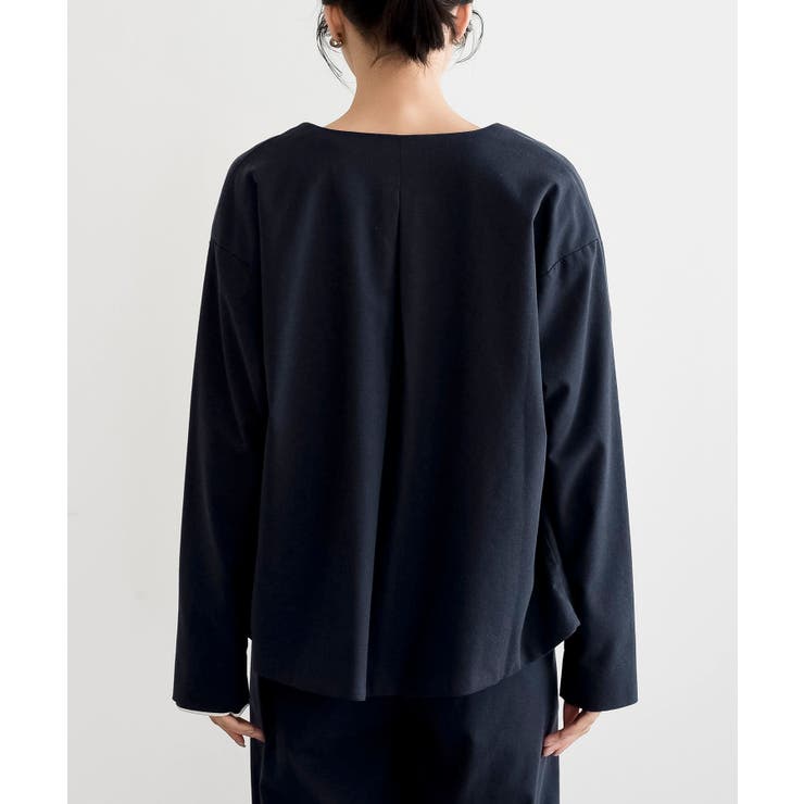 麻混ノーカラージャケット | rps | 詳細画像30 