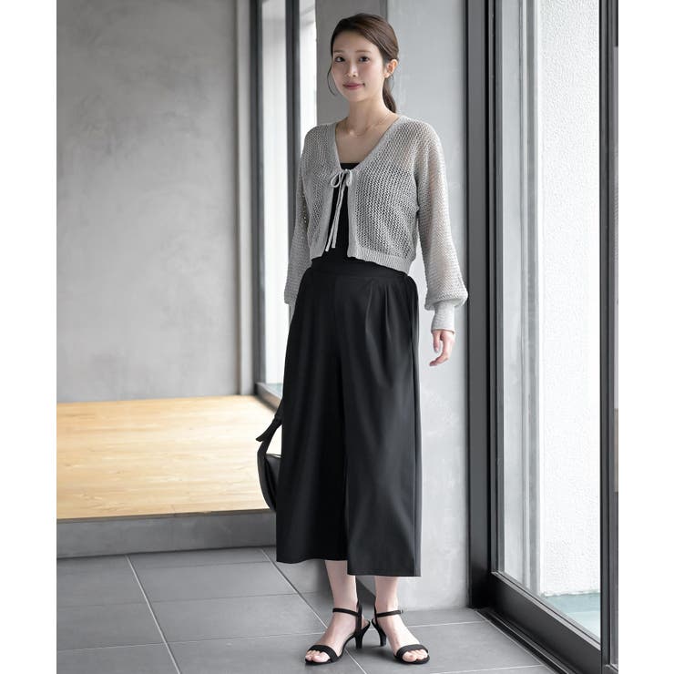 透かし編みフロントリボンラメニットカーディガン | rps | 詳細画像10 