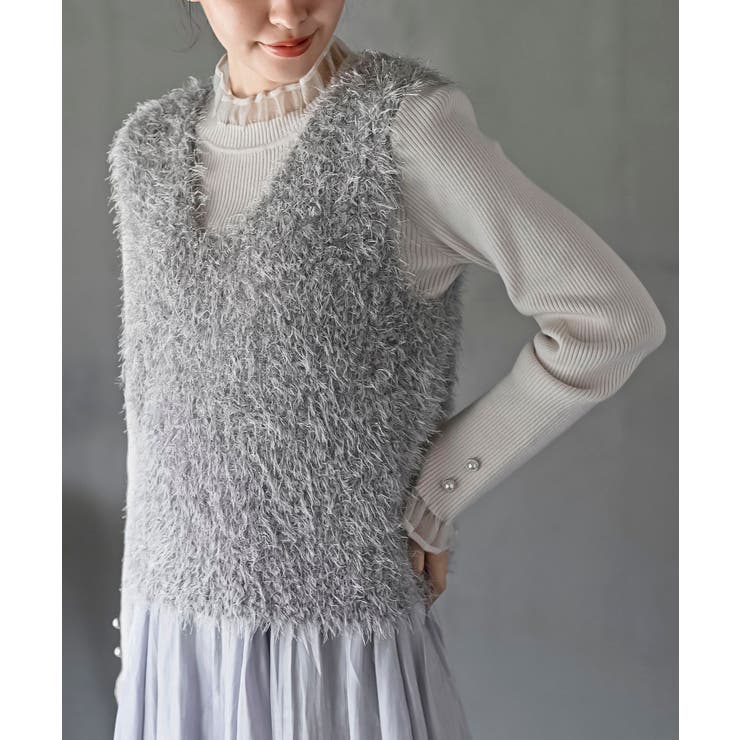 グレー | ポップコーンシャギーニットベスト | rps