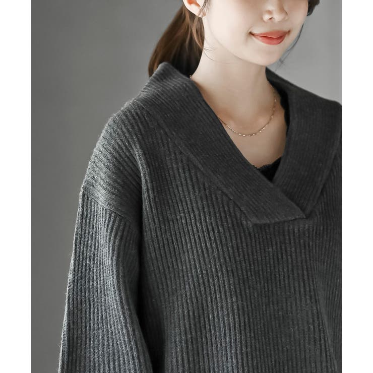 ショールカラーニットプルオーバー | rps | 詳細画像15 