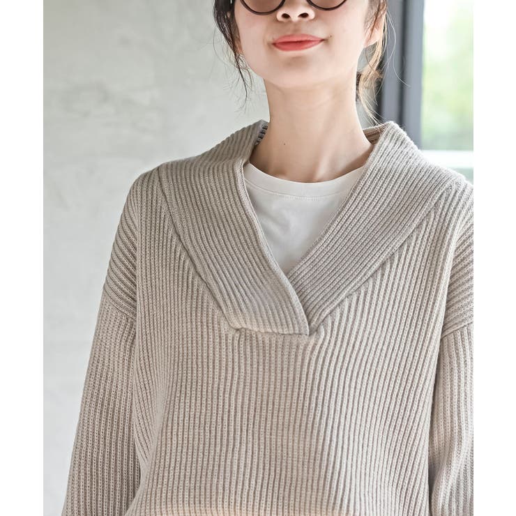 ショールカラーニットプルオーバー | rps | 詳細画像31 