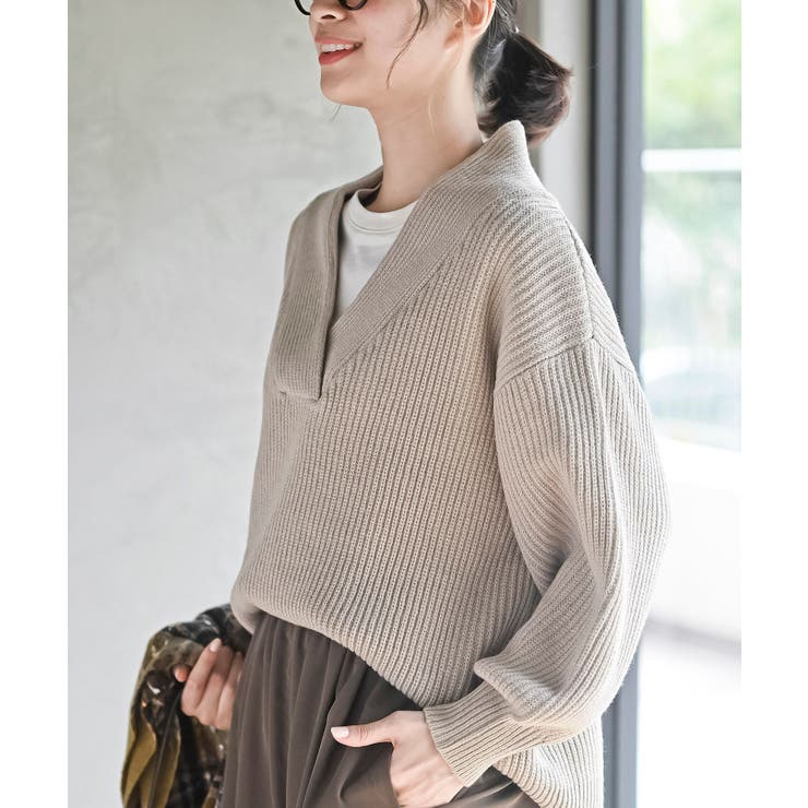 ショールカラーニットプルオーバー | rps | 詳細画像32 