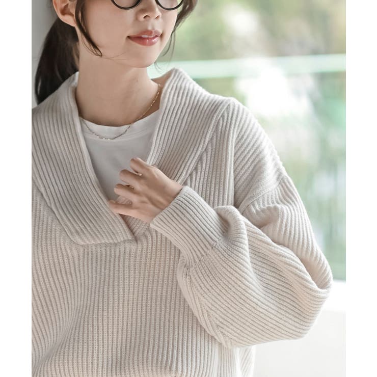 ショールカラーニットプルオーバー | rps | 詳細画像6 