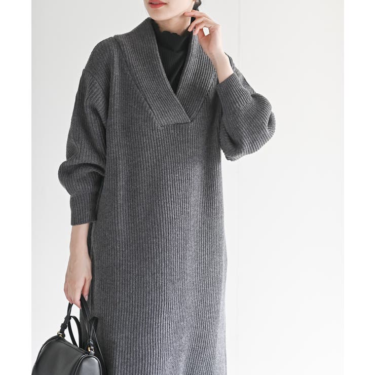 ショールカラーニットワンピース | rps | 詳細画像1 