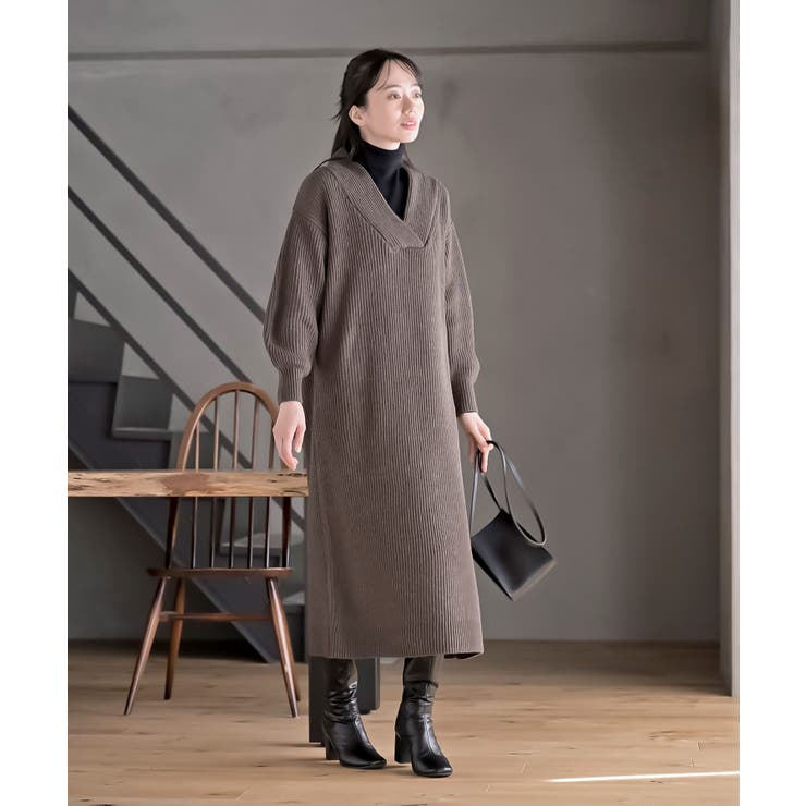 ショールカラーニットワンピース | rps | 詳細画像21 