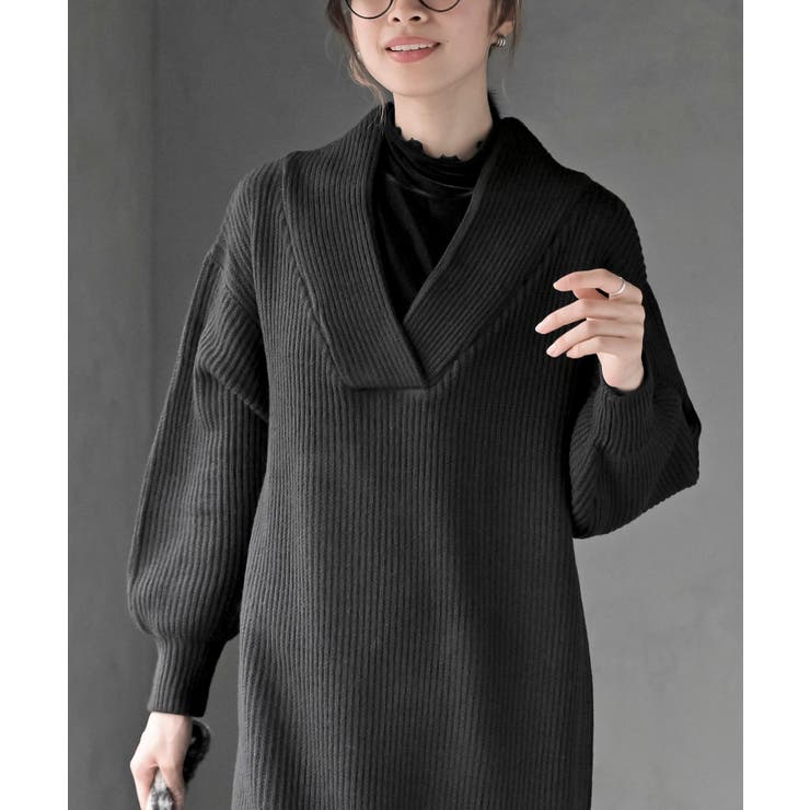 ショールカラーニットワンピース | rps | 詳細画像33 