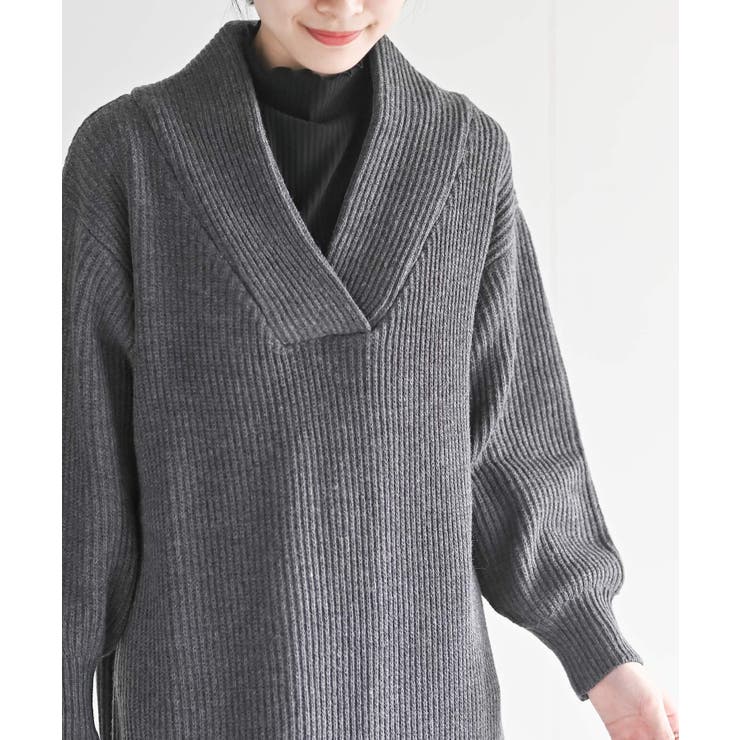 ショールカラーニットワンピース | rps | 詳細画像6 