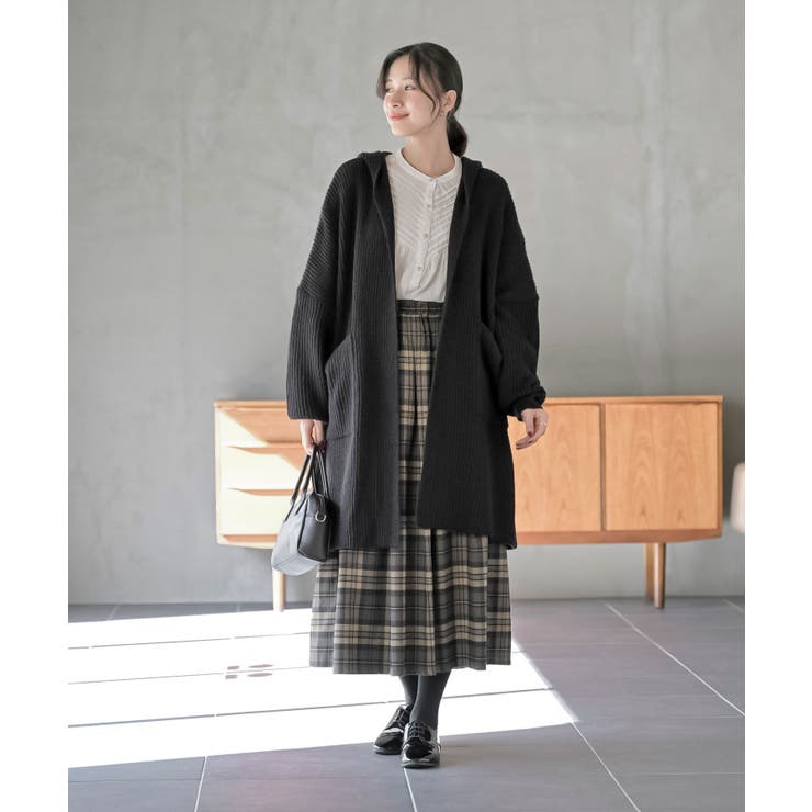 フード付きロングニットカーディガン | rps | 詳細画像10 