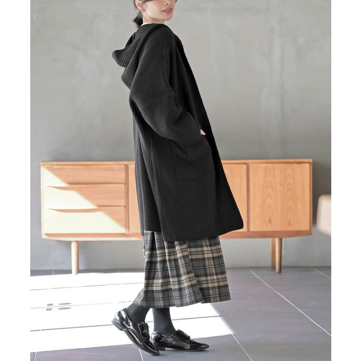 フード付きロングニットカーディガン | rps | 詳細画像13 