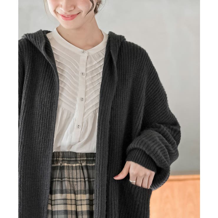 フード付きロングニットカーディガン | rps | 詳細画像14 