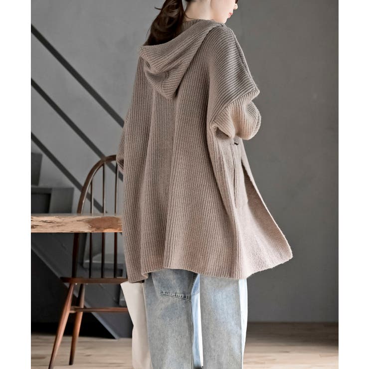 フード付きロングニットカーディガン | rps | 詳細画像20 