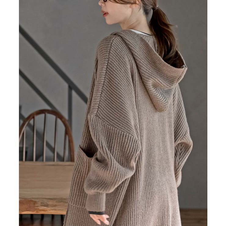 フード付きロングニットカーディガン | rps | 詳細画像23 