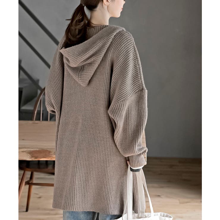 フード付きロングニットカーディガン | rps | 詳細画像24 