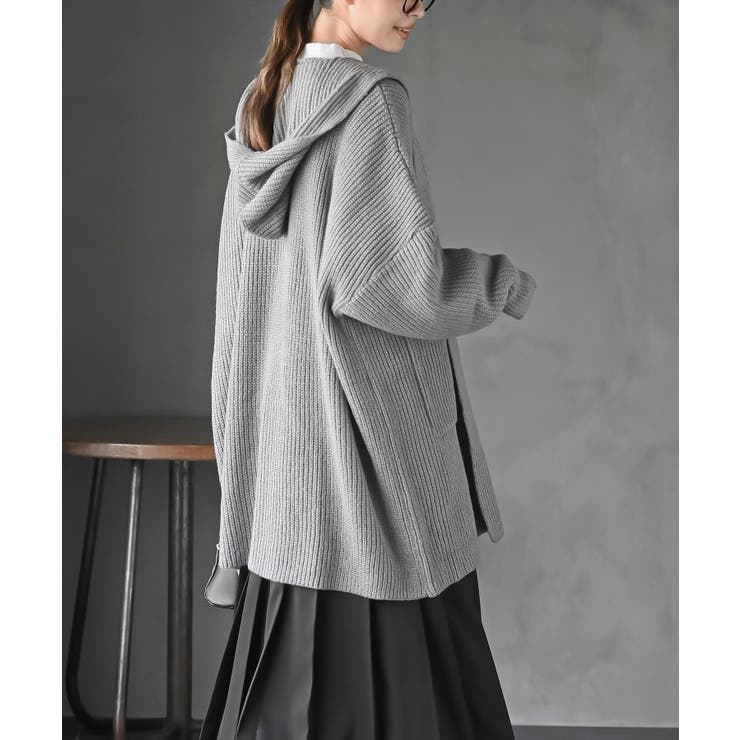 フード付きロングニットカーディガン | rps | 詳細画像27 