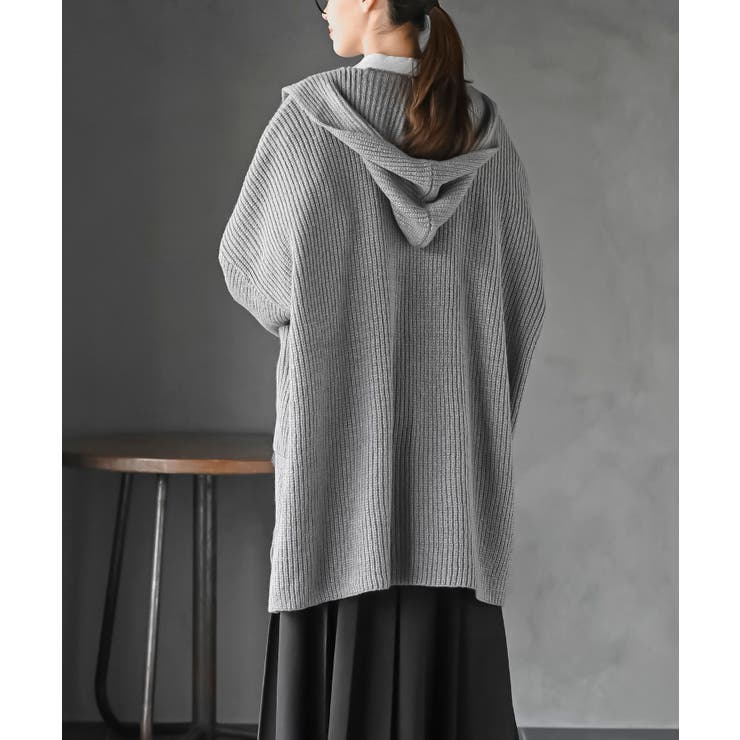 フード付きロングニットカーディガン | rps | 詳細画像28 