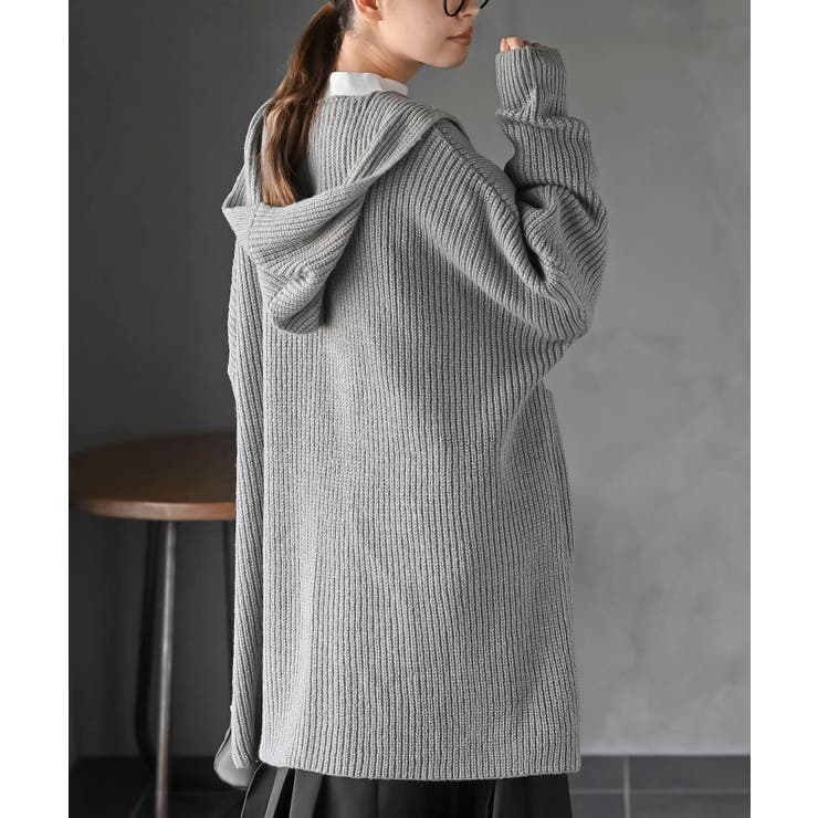 フード付きロングニットカーディガン | rps | 詳細画像32 