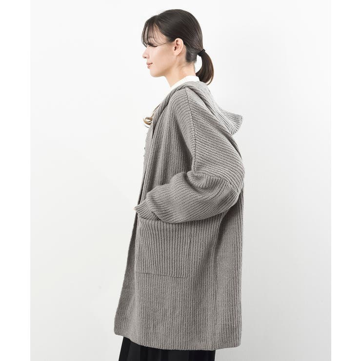 フード付きロングニットカーディガン[品番：RPSW0004127]｜rps（アール