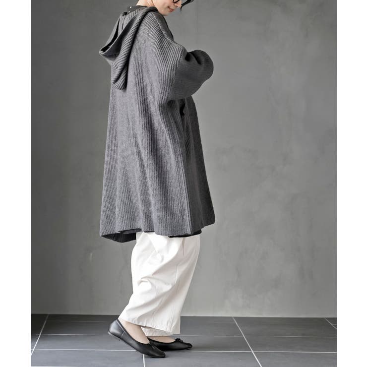 フード付きロングニットカーディガン | rps | 詳細画像5 