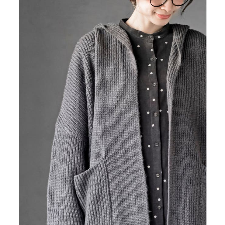 フード付きロングニットカーディガン | rps | 詳細画像6 