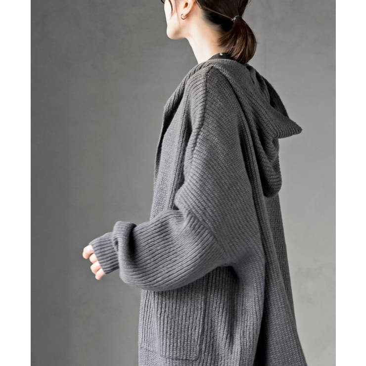 フード付きロングニットカーディガン | rps | 詳細画像7 