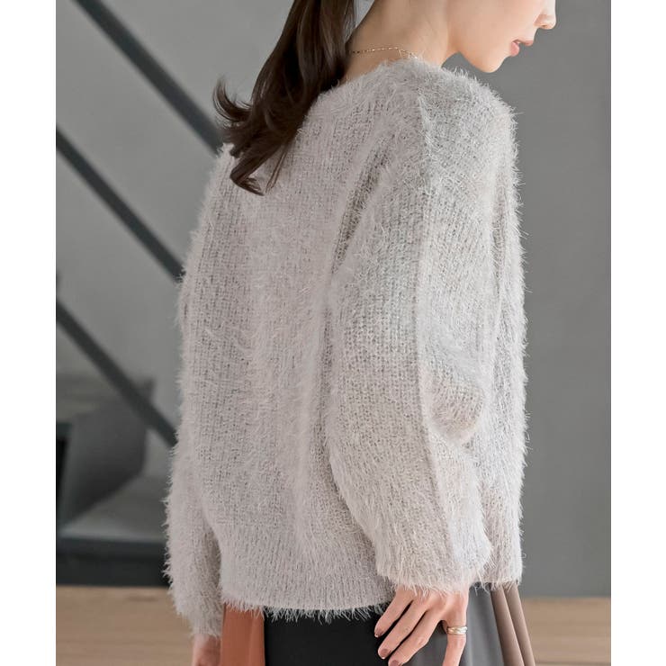 シャギーＶネックショートカーディガン | rps | 詳細画像17 