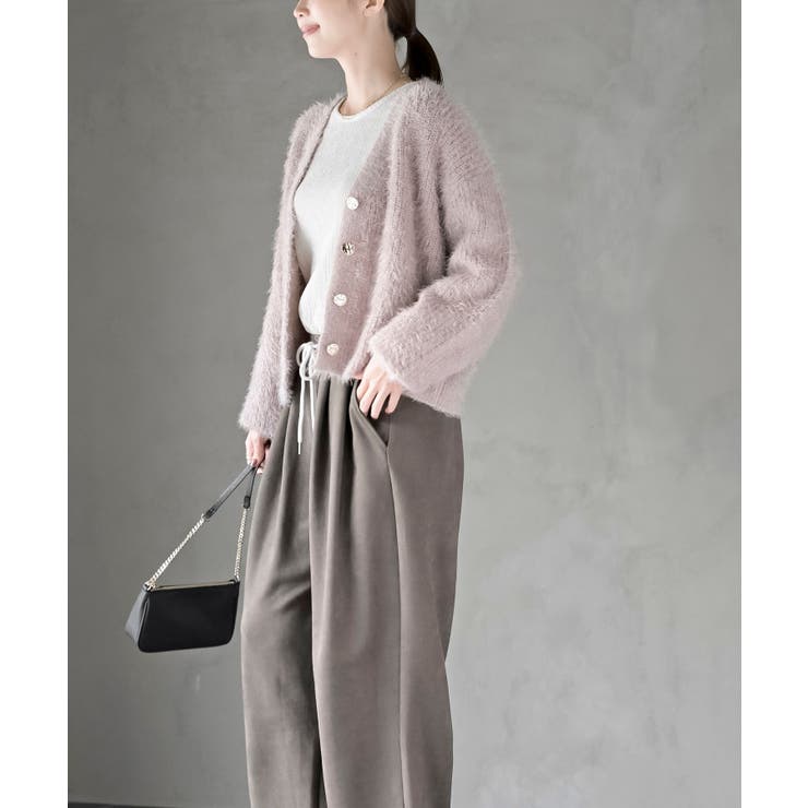 シャギーＶネックショートカーディガン | rps | 詳細画像19 