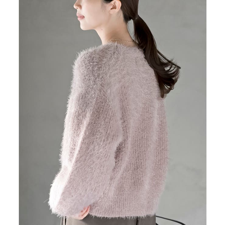 シャギーＶネックショートカーディガン | rps | 詳細画像23 