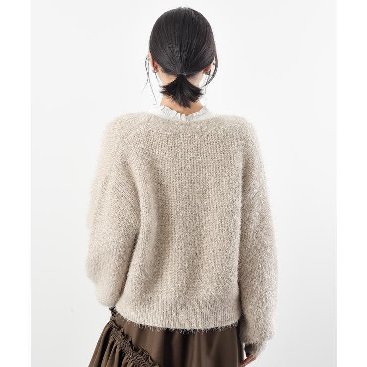 シャギーＶネックショートカーディガン | rps | 詳細画像27 