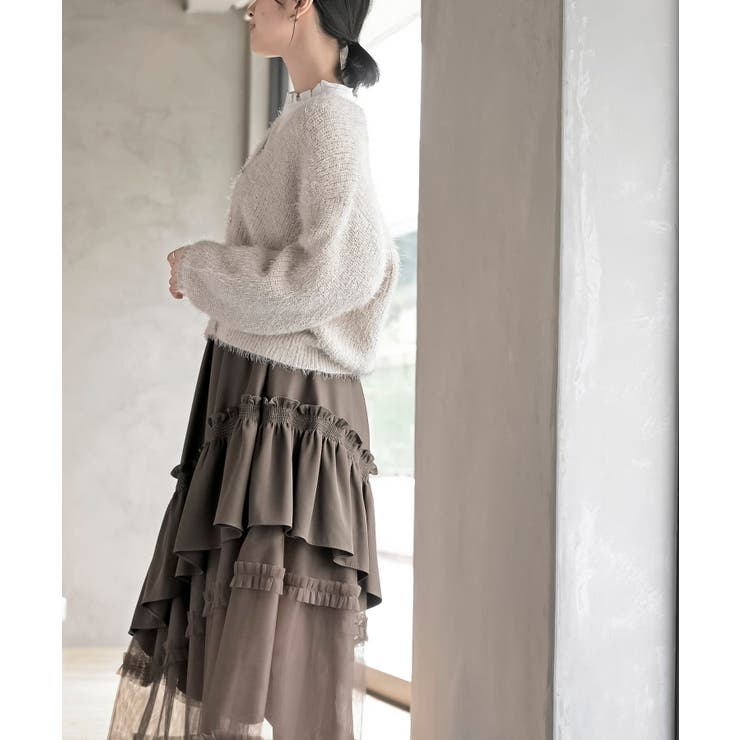 シャギーＶネックショートカーディガン | rps | 詳細画像3 