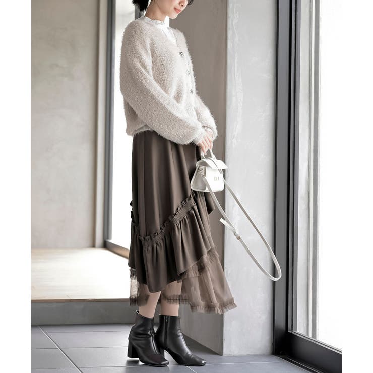 シャギーＶネックショートカーディガン | rps | 詳細画像5 