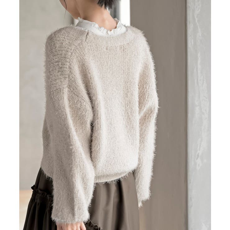 シャギーＶネックショートカーディガン | rps | 詳細画像8 