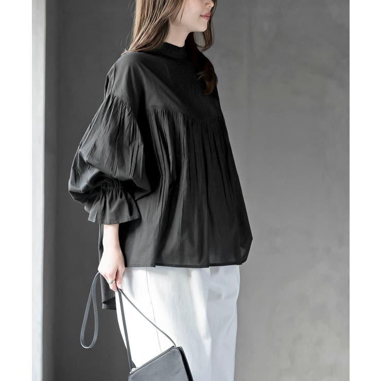 コットンボイルフリルネックピンタックブラウス | rps | 詳細画像11 