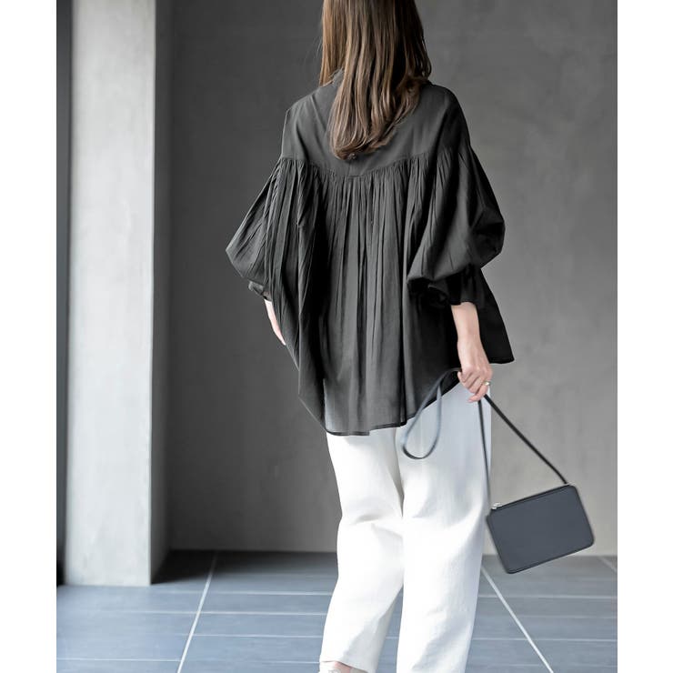 コットンボイルフリルネックピンタックブラウス | rps | 詳細画像12 