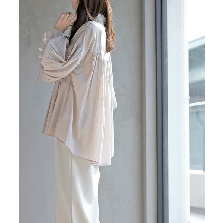 コットンボイルフリルネックピンタックブラウス | rps | 詳細画像19 