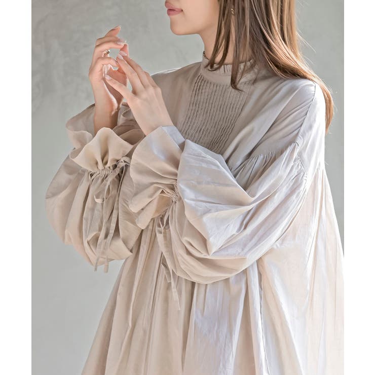 コットンボイルフリルネックピンタックブラウス | rps | 詳細画像23 