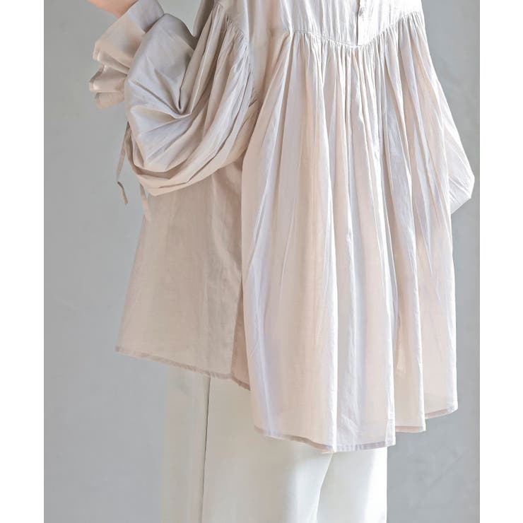 コットンボイルフリルネックピンタックブラウス | rps | 詳細画像25 